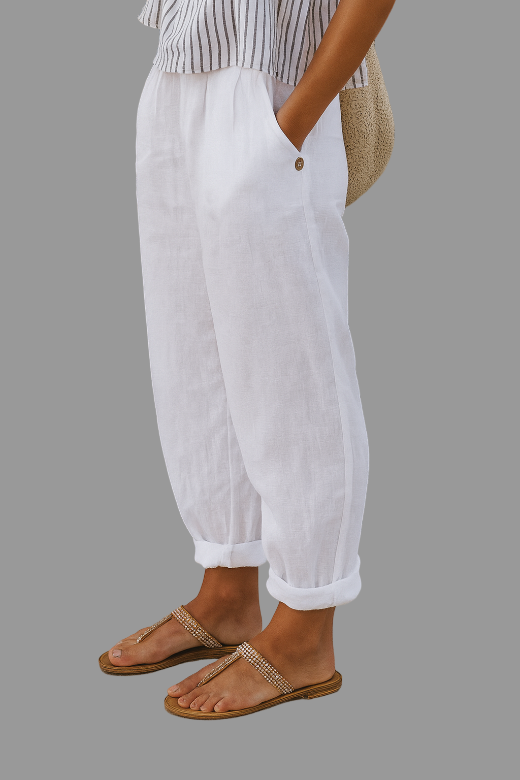 Casual damesbroek – Effen met comfortabele pasvorm en zakken