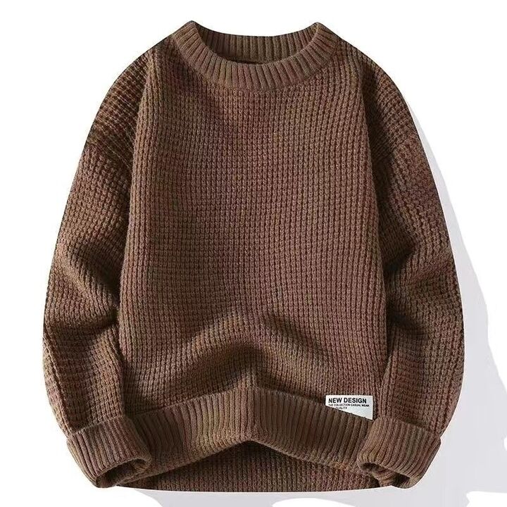 Casual gebreide herentrui met ronde hals