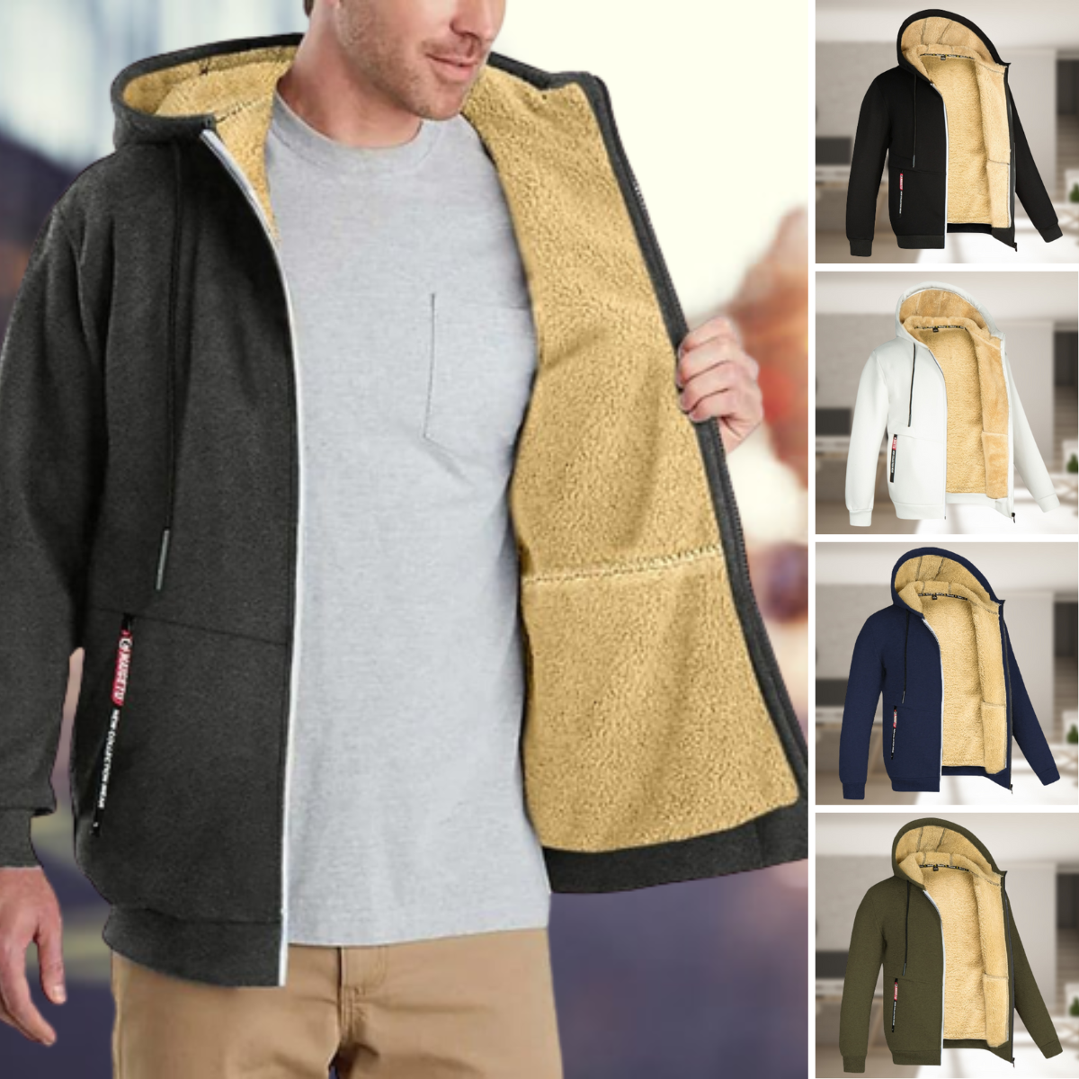 Casual winterhoodie voor heren