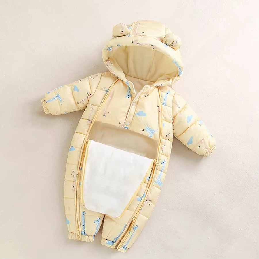 Comfortabel fleece sneeuwpak met capuchon voor baby's en peuters