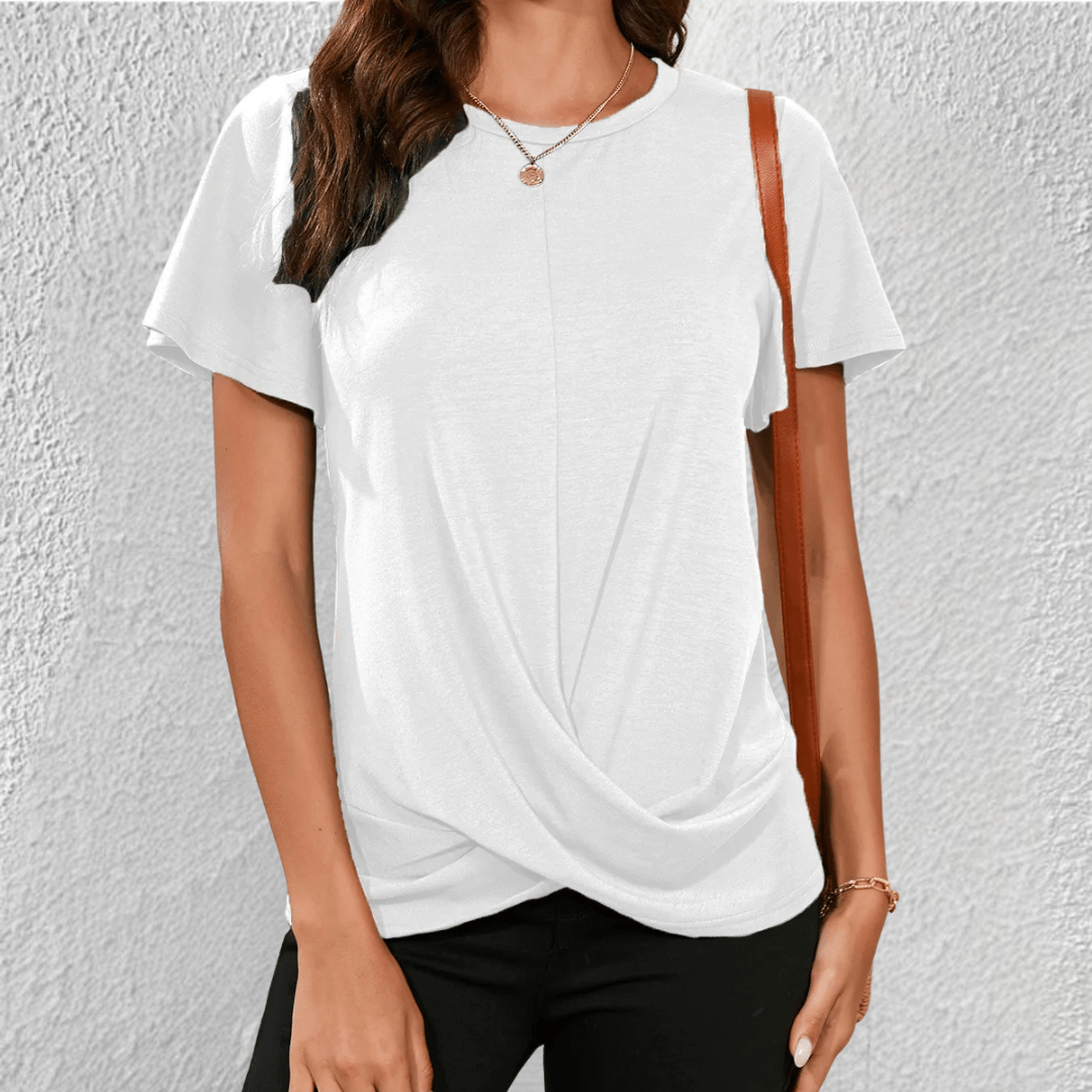 Dames Blouse met Ronde Hals en Buikcorrigerend Effect