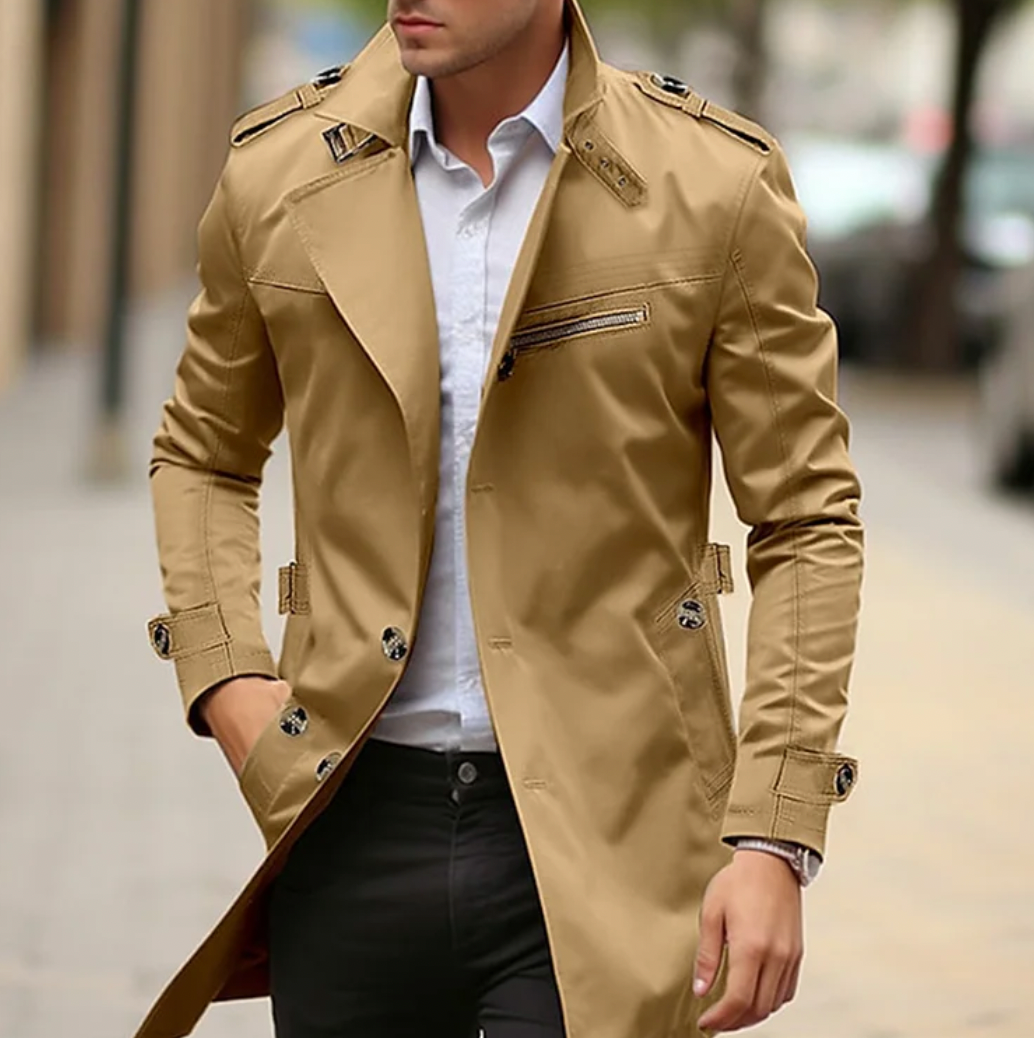 Double-breasted trenchcoat voor heren