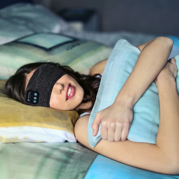 Draadloze Bluetooth Slaapkoptelefoon in Zachte Stoffen Hoofdband