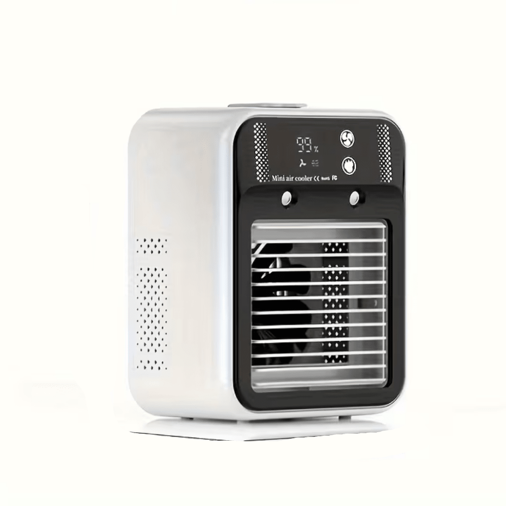 Draagbare Airconditioner Ventilator met Oplaadbare Accu en Instelbare Snelheid – Compact USB-Koelapparaat voor Thuis en op Reis