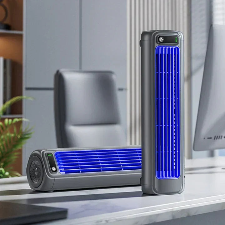 Draagbare aircooler met draadloos oplaadbaar ontwerp