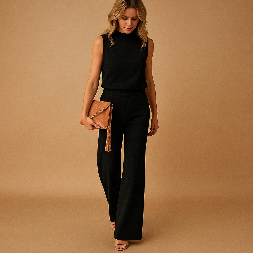 Elegante mouwloze damesjumpsuit met riem