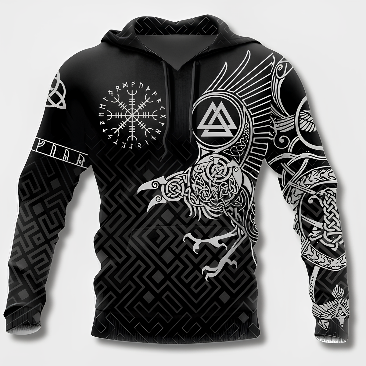Heren hoodie met Vikingdesign