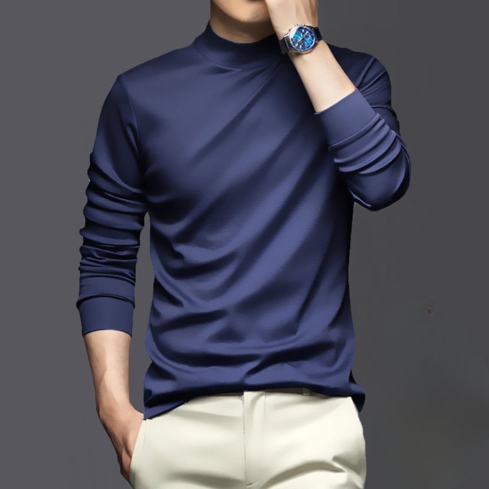 Heren-T-shirt met lange mouwen en slim fit