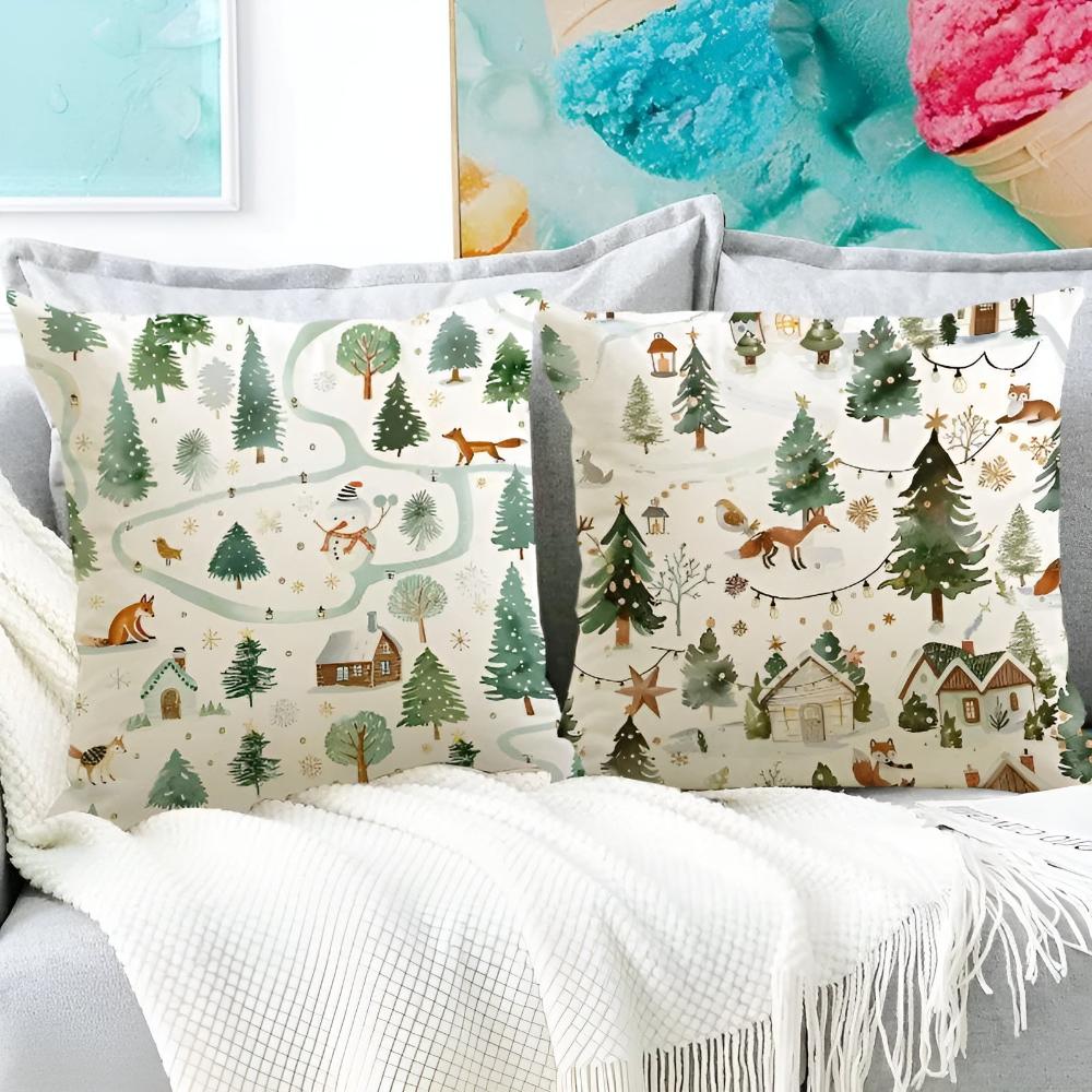 Kerst kussenhoes winter