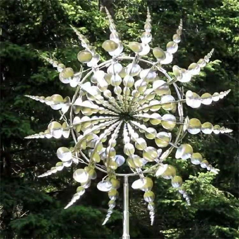 Kinetische metalen windwijzer van roestvrij staal - Magische windmolen