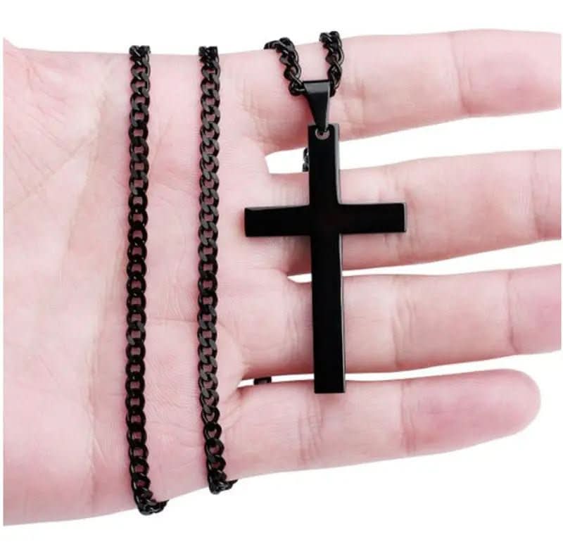 Klassieke herenketting met kruishanger van roestvrij staal