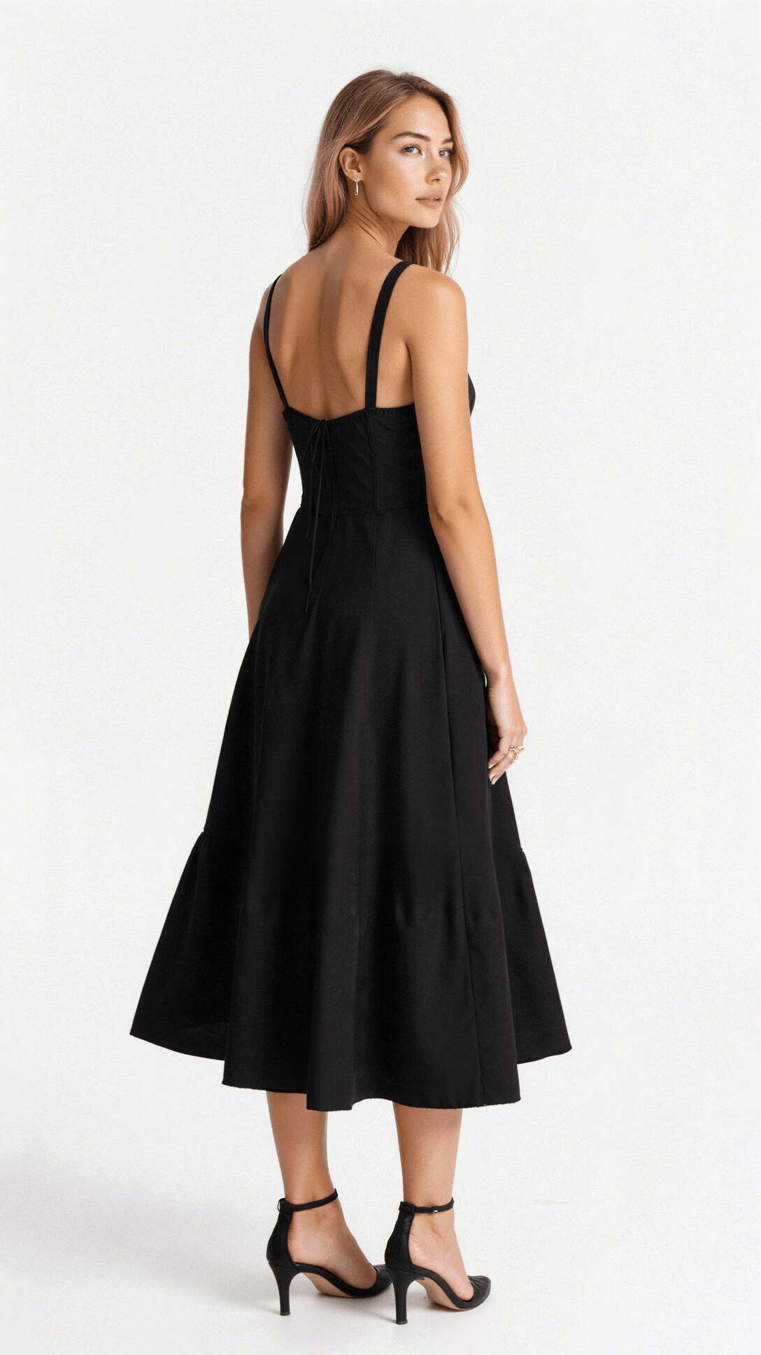 Korset midi-jurk - Elegante, figuurflatterende stijl