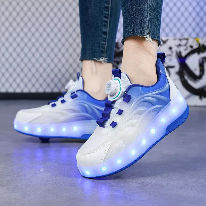 LED-rolschoenen voor kinderen – Lichtgevende sneakers voor jongens en meisjes met via USB oplaadbare wieltjes