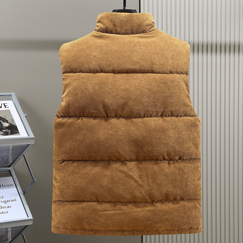 Mouwloos ribfluwelen gewatteerd herengilet