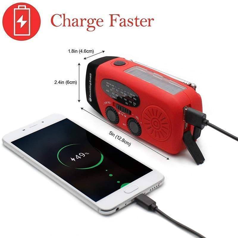 Noodradio met zwengel, zaklamp & powerbank
