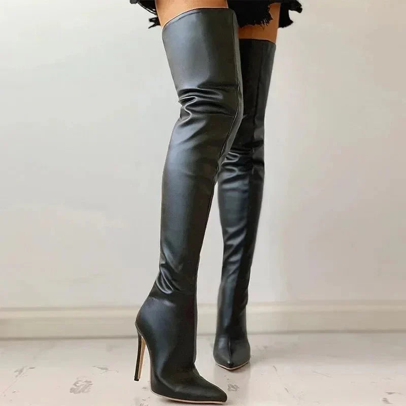 Overknee laarzen voor dames met Stilettohak