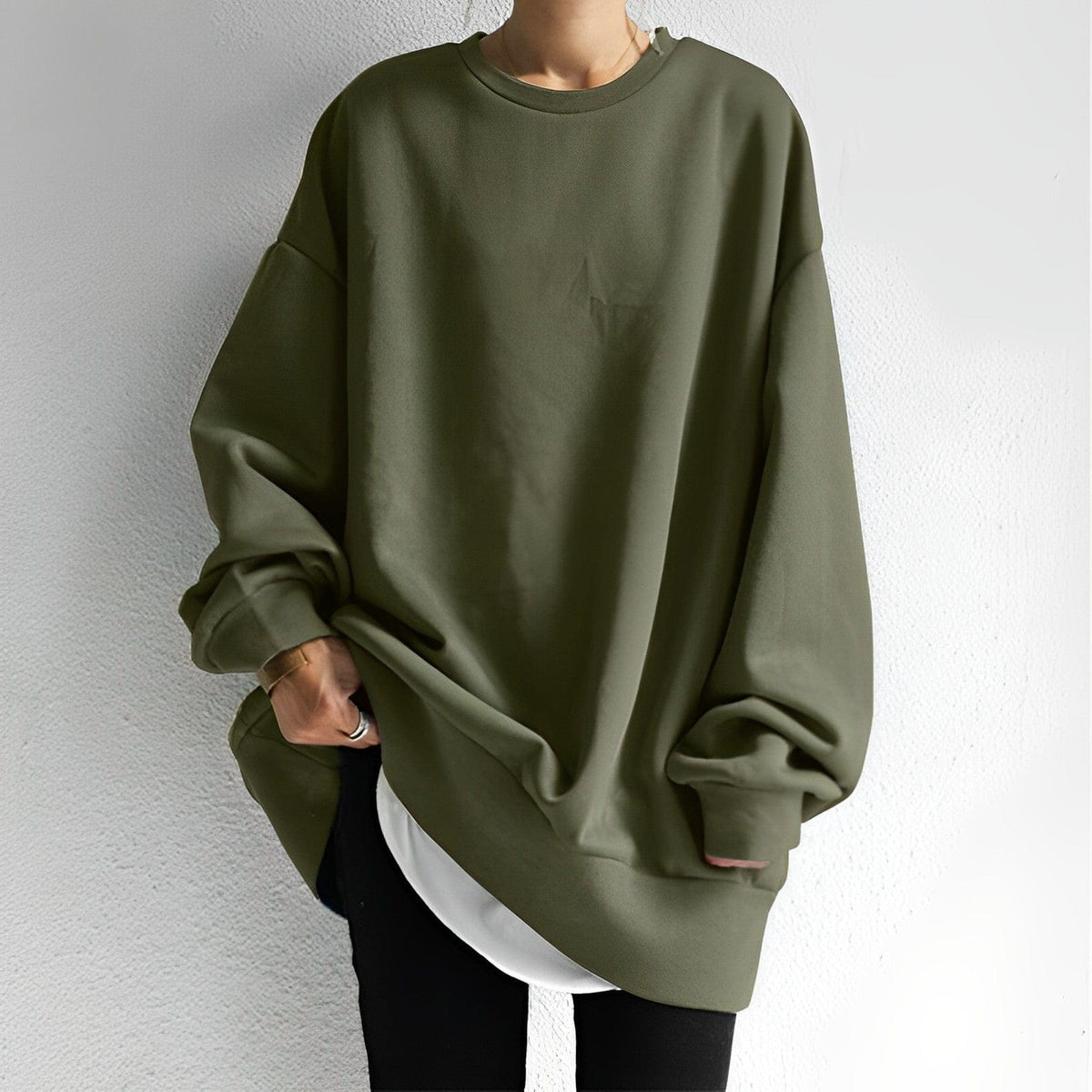 Oversized dames sweatshirt met ronde hals
