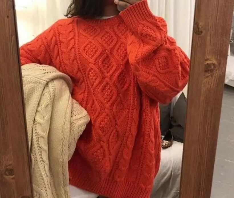 Oversized gebreide jurk