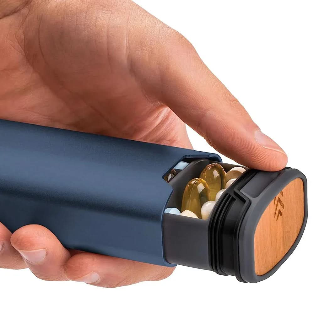 Pillenorganizer met 7 vakken – Compact en duurzaam, afgedichte constructie, gegraveerde dagen van de week