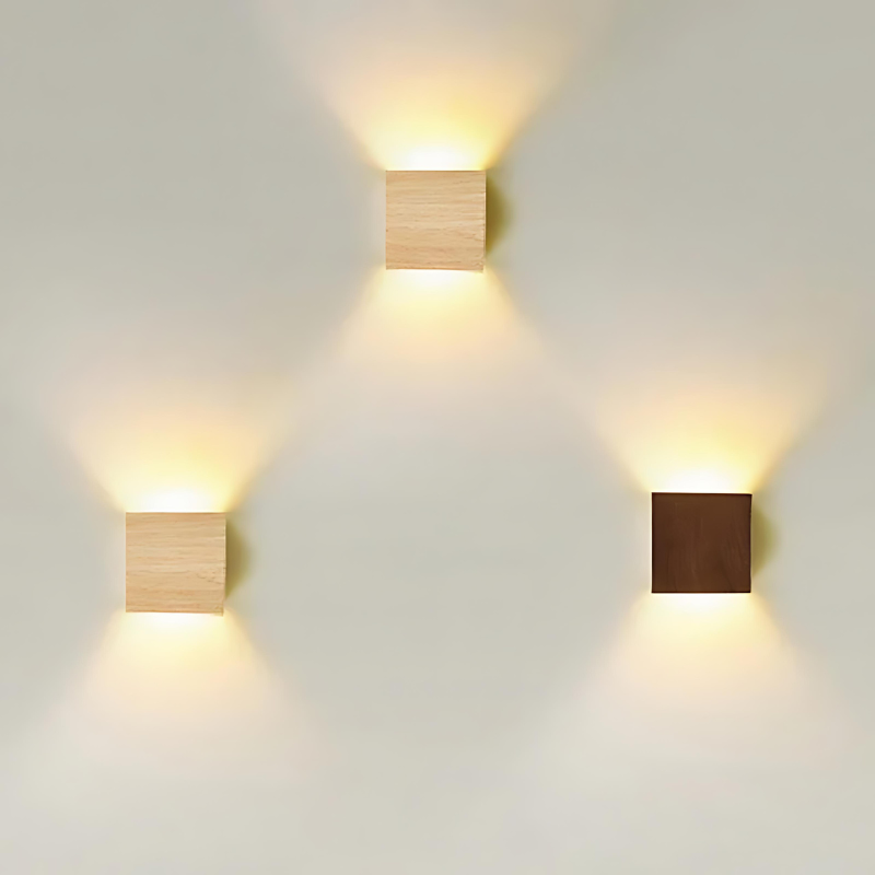 Scandinavische led-wandlamp van natuurlijk hout – minimalistische wandlamp voor slaapkamer en woonkamer