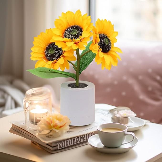 Schitterende zonnebloem led-tafellamp