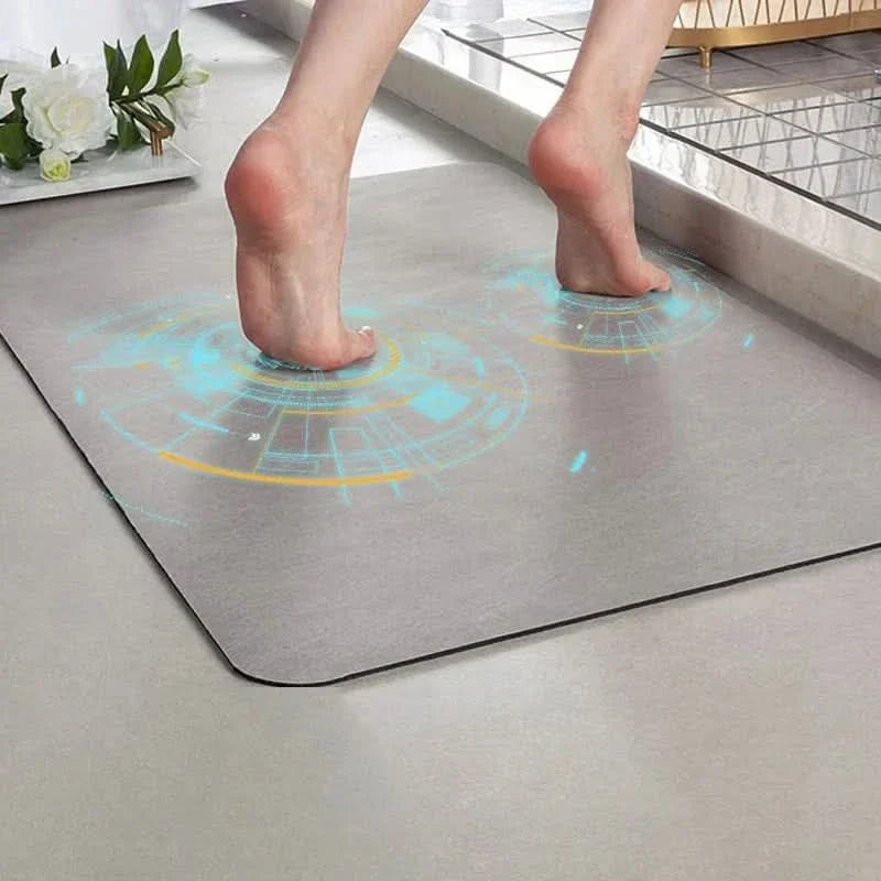 Sneldrogende antislip badmat van diatomeeënaarde