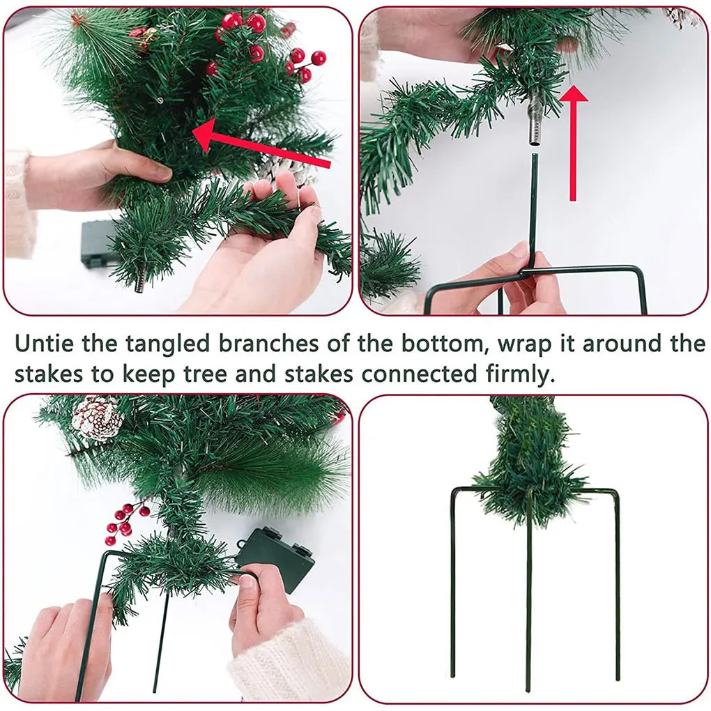 Verlichte kerststruik voor buiten als plantenbakdecoratie