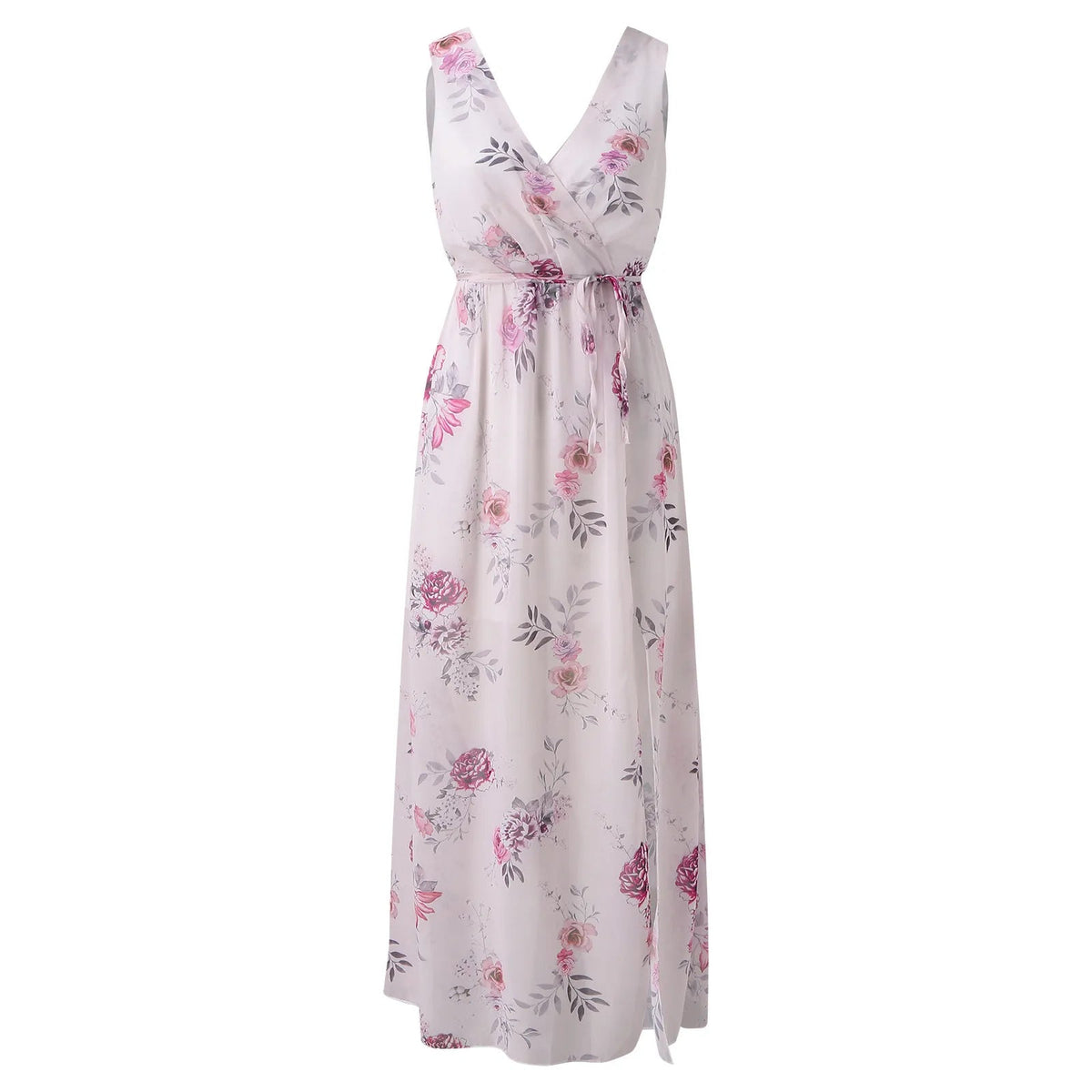 Wikkel maxi-jurk met bloemenprint en V-hals voor dames