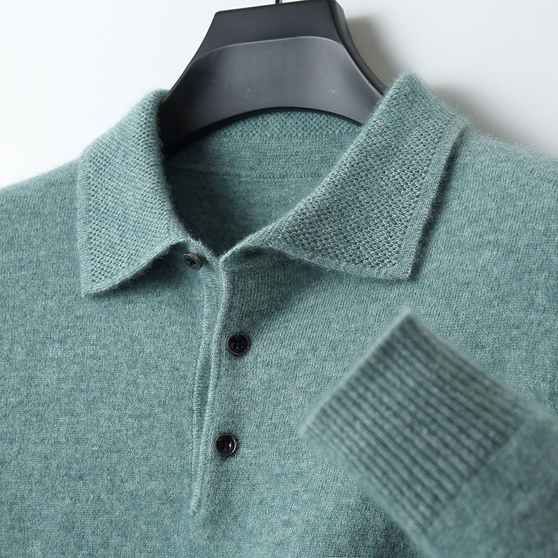 Zacht poloshirt met lange mouwen