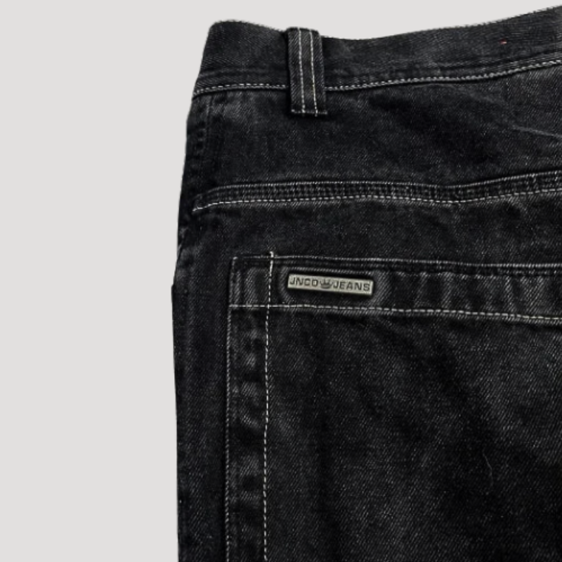 Zwarte baggy jeans met hoge taille