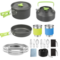 17-Delige kook- en servies-set voor camping