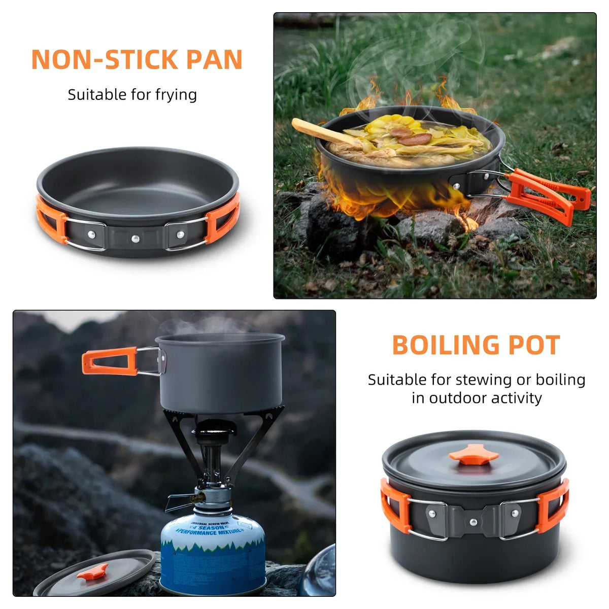 17-Delige kook- en servies-set voor camping