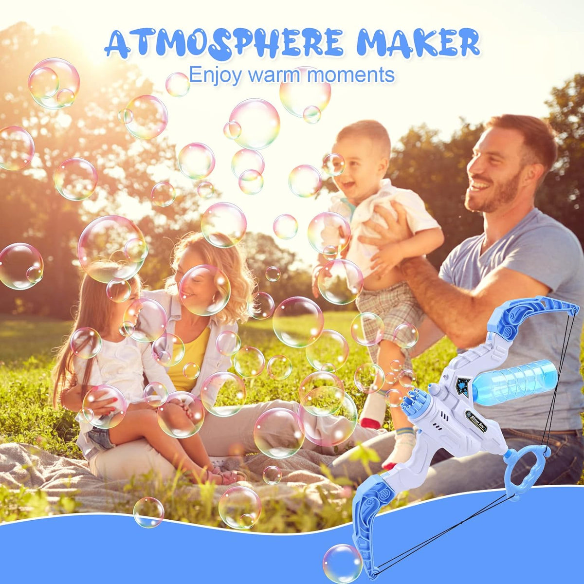 2-In-1 Bellenblaasmachine en Waterpistool Boog Speelgoed voor Kinderen - Buiten