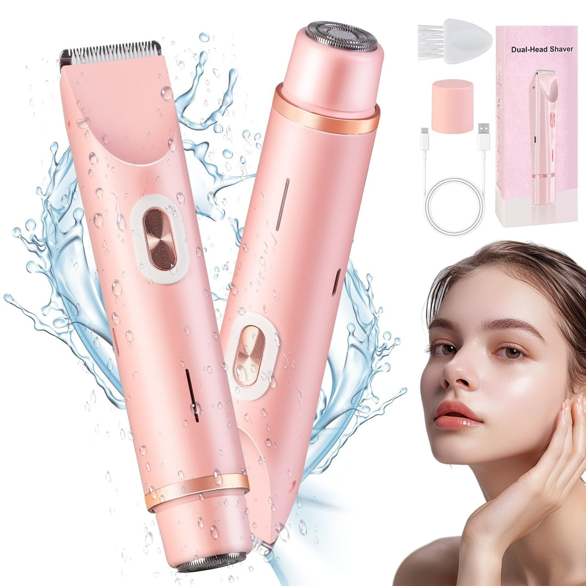 2-In-1 elektrisch scheerapparaat & bikinitrimmer voor vrouwen
