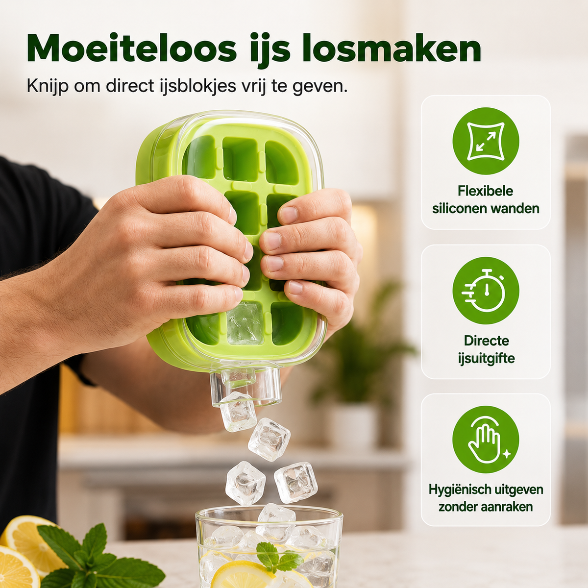 2-In-1 ijsblokjesfles — Vullen, invriezen & drukken
