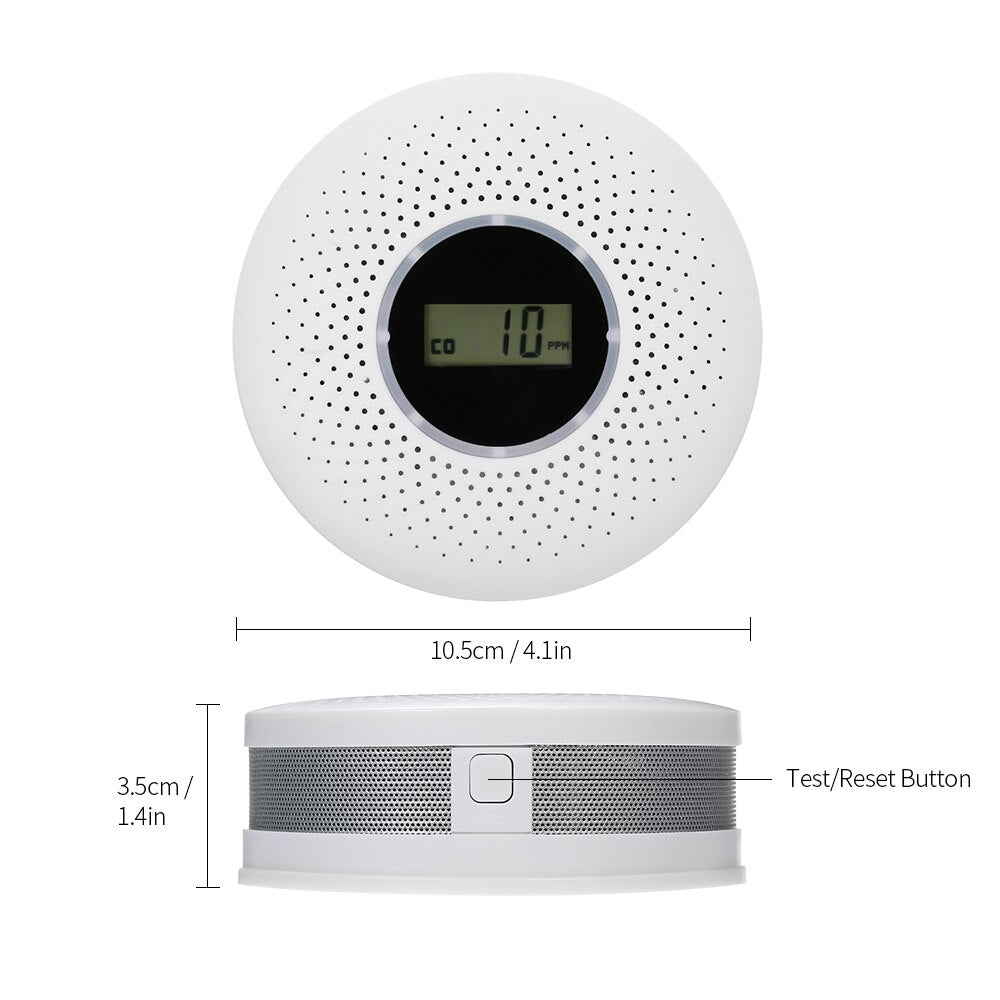 2-In-1 Koolmonoxide- en Rookmelder Combi voor Thuisveiligheid