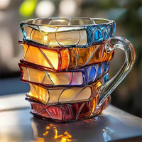3D glazen mok in boekdesign als literair cadeau
