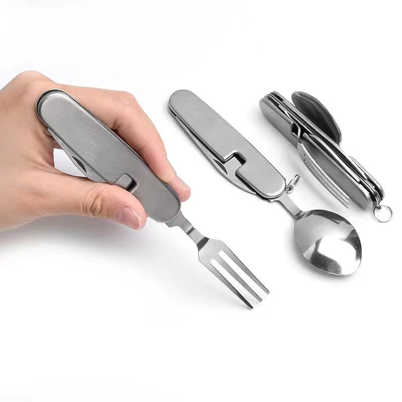 4-In-1 bestekset | Altijd bestek bij de hand tijdens outdooravonturen!