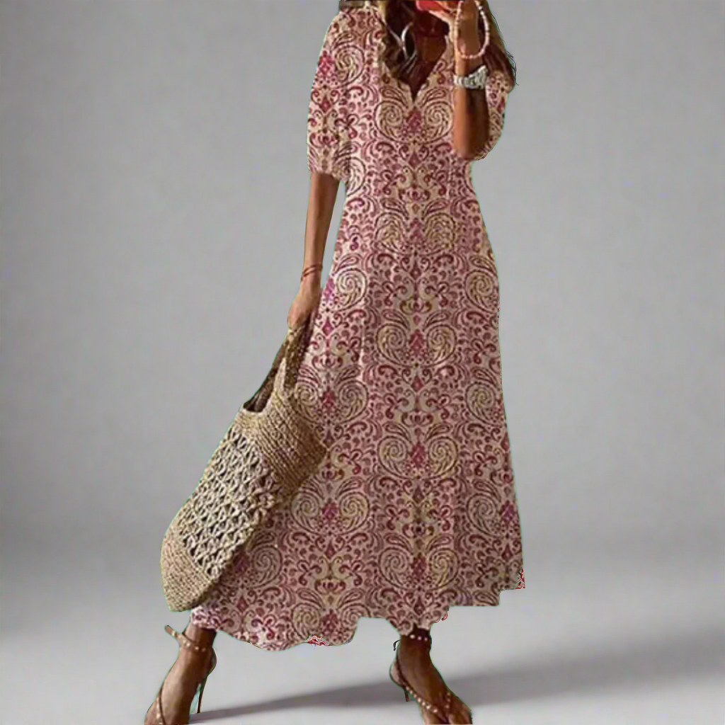 A-lijn maxi-jurk voor dames met bloemenprint