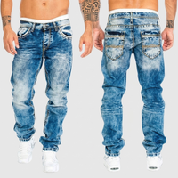 Acid wash spijkerbroek met distressed effect