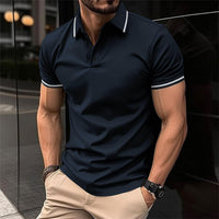 Ademend katoenen poloshirt met korte mouwen voor heren