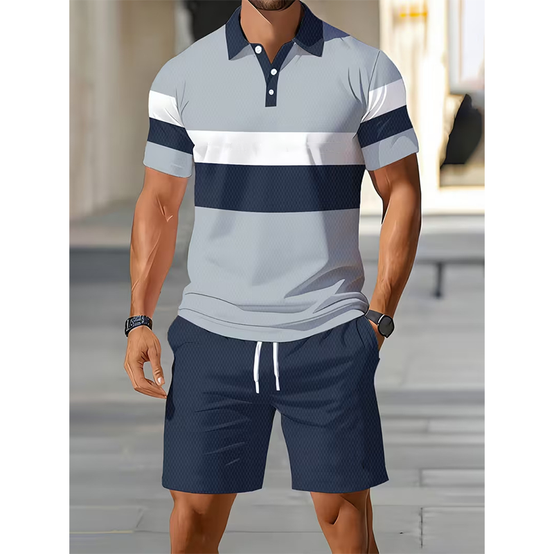Ademende casual zomerset van shirt en shorts
