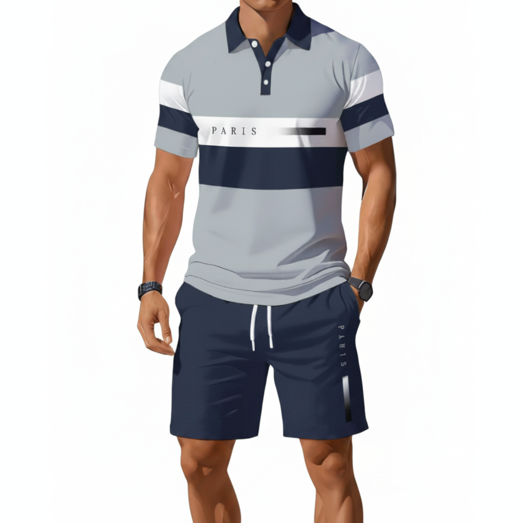 Ademende casual zomerset van shirt en shorts