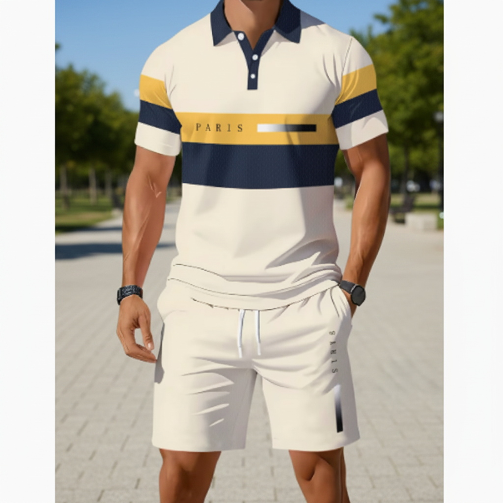 Ademende casual zomerset van shirt en shorts