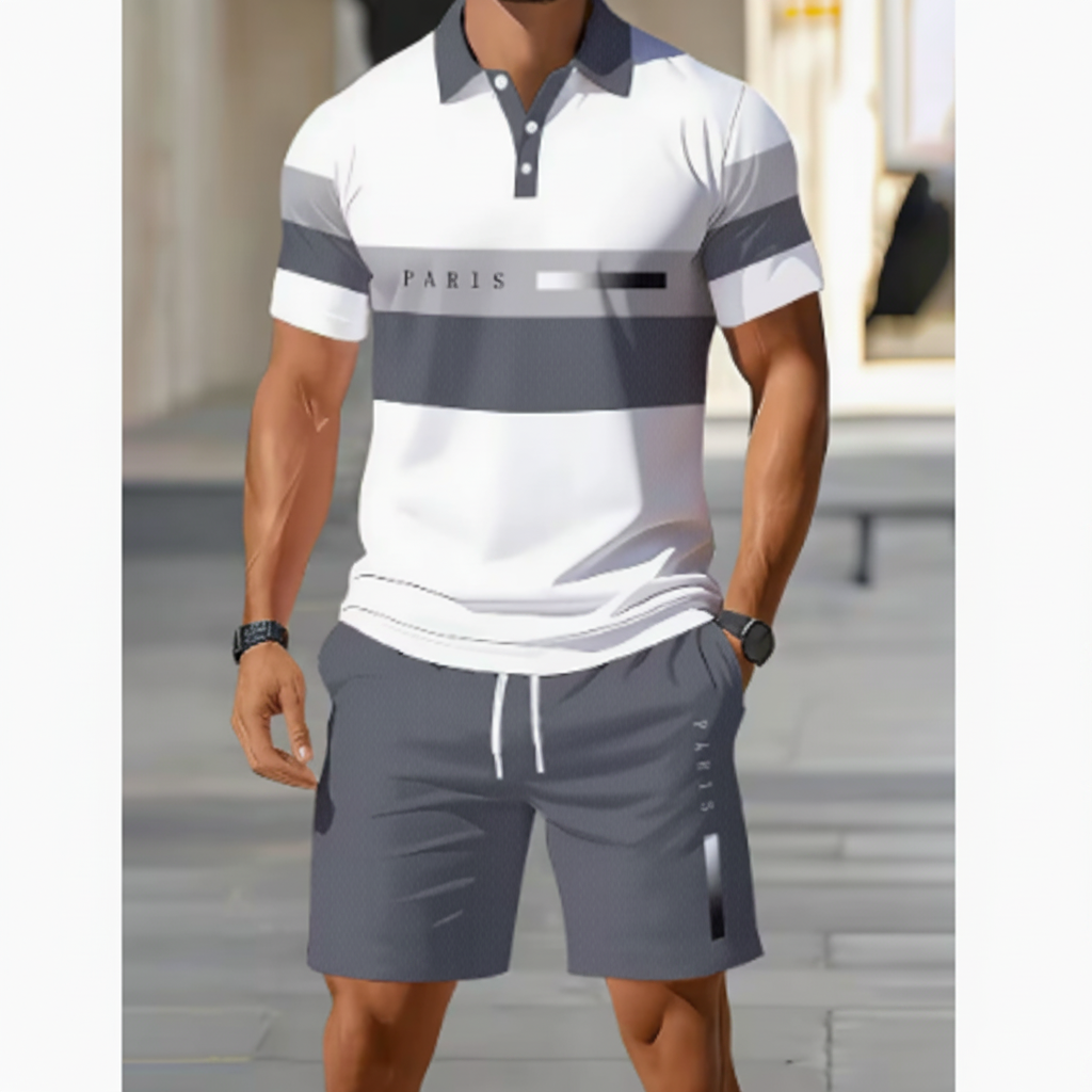 Ademende casual zomerset van shirt en shorts