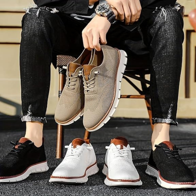 Ademende herensneakers met zool