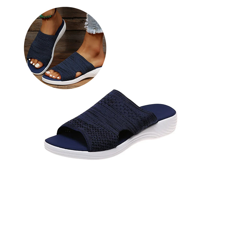 Ademende slip-on muiltjes voor dames met anatomische zool
