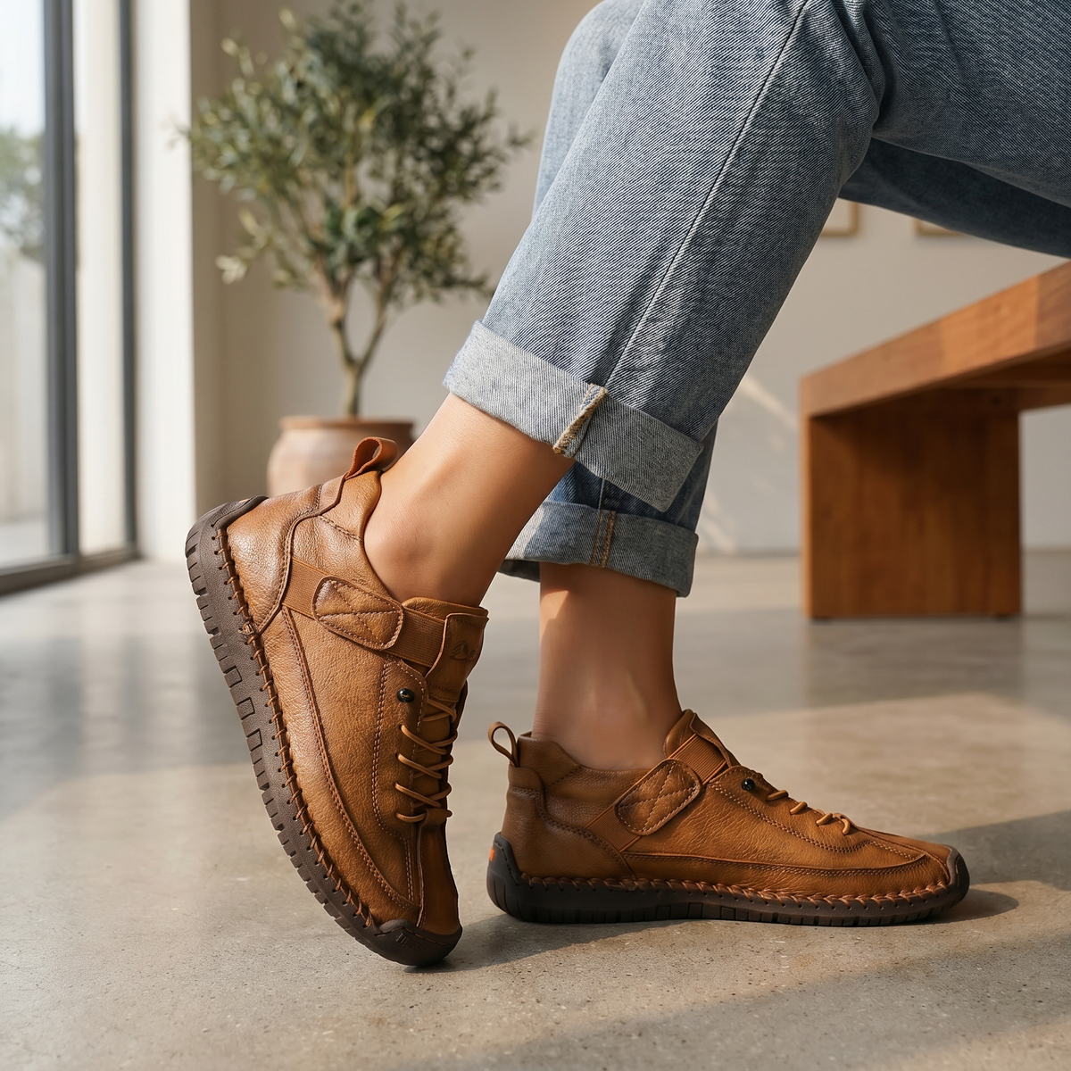 Ademende stoffen damessneakers | Comfortabele wandelschoenen zonder veters