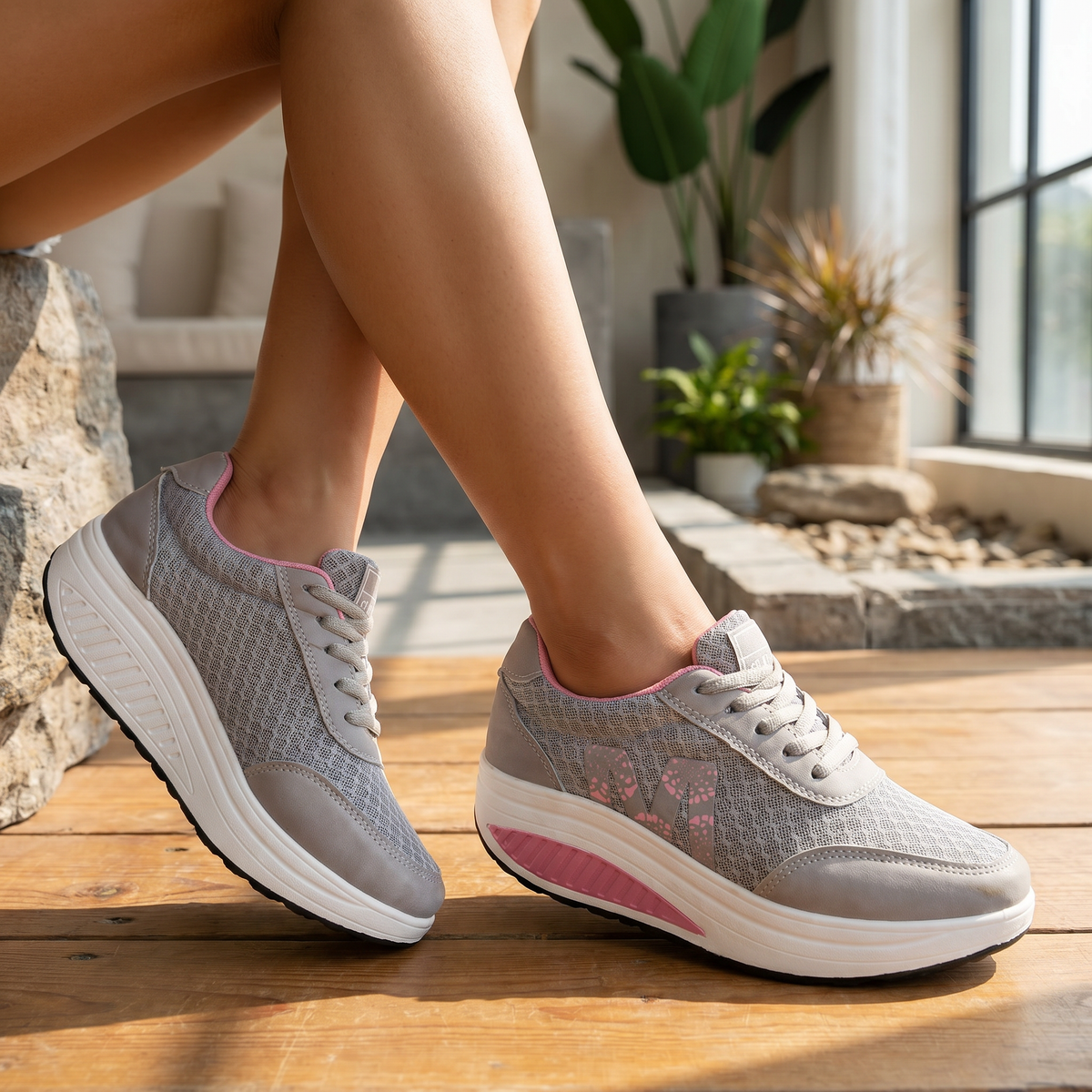 Ademende textielen damessneakers | Comfortabele orthopedische wandelschoenen