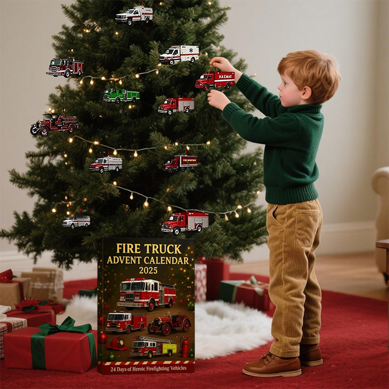 Adventskalender brandweerwagen met 24 speeltjes